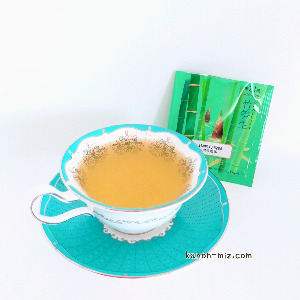 LUPICIA(ルピシア)白桃煎茶 / フレーバードティー( 緑茶 )水色・風味